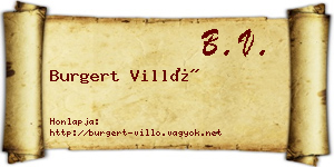 Burgert Villő névjegykártya